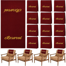 MODANU12Pcs Panneaux réservés pour bancs, nappes de bancs de 56 cm, rouges - Décoration de sièges pour mariage à l'église (Compatibles avec les