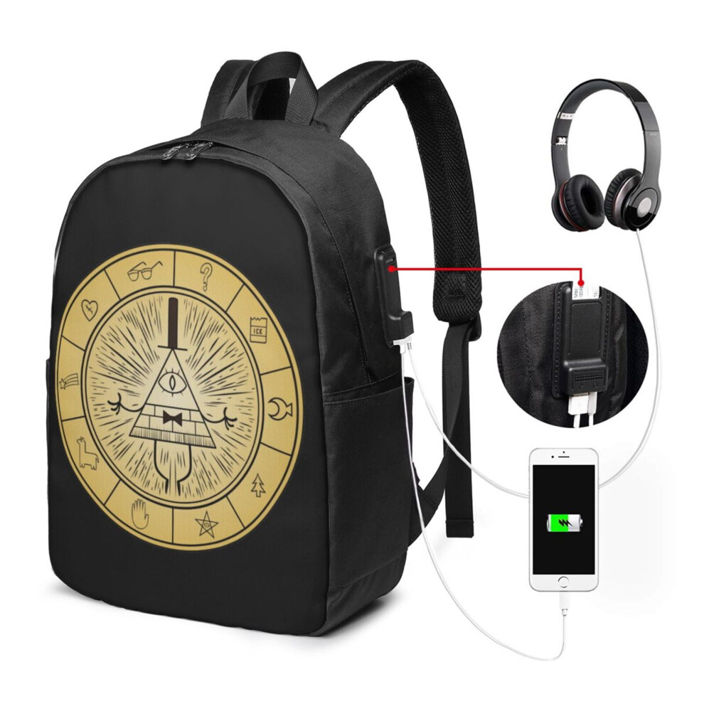 Gravity Falls Travel Laptop Backpack Water-Resistant 17-Inch 900881748339