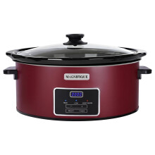 6 Quart Programmable Slow Cooker Red Stainless Steel