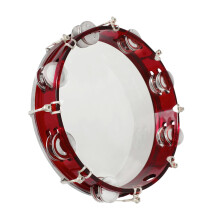 Walmeck handheld tambourine red 10 inch double row with