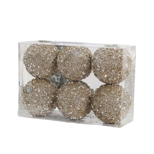 Staron Christmas Ornament Balls Brown 6 pcs