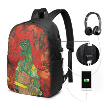 King Gizzard And Lizard Wizard reisrugzak voor laptops, waterbestendig met USB-oplaadpoort, computertas voor school en universiteit.