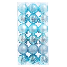 Staron sky blue Christmas ornaments 60mm 36 pcs