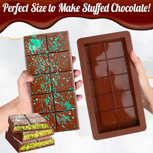 Deep Chocolate Mold Silicone Large Thick 2-Pack 1