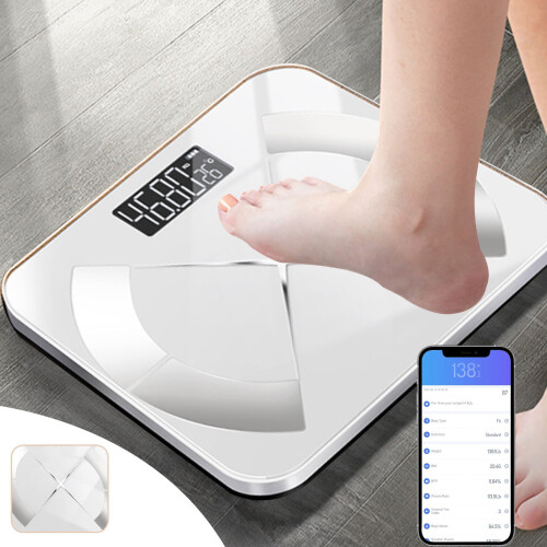 Ycandiee Digital Bluetooth Bathroom Scale with BMI and Body