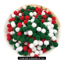 Lot de 1 paquet de pompons de Noël Lohuatrd, décorations en feutre rouge et vert, guirlande à faire soi-même, compatible avec le sapin de Noël,