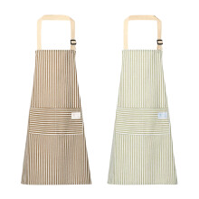 LSLJS2PCS Stripeforklær for kvinner med lommer, vanntett bomulls- og linforkle, matlaging, baking, grilling, gaver til mamma