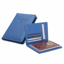Passport holder PU leather blue