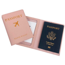 Passport case faux leather pink 1 piece