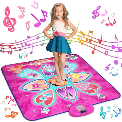 Children's dance mat with 7 modes 10 levels pink