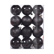 Staron black Christmas ornaments 40mm 24pcs