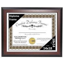 TiaGOC mahogany diploma frame 14x18 inch with white mat and