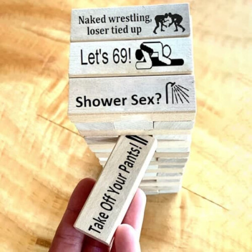 Jenga Tower Game for Couples, Stacking Blocks Game for 1