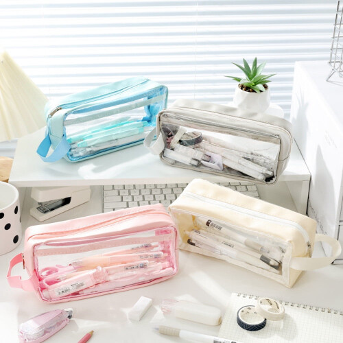 Large Clear Pencil Case for School Travel Office 1 Pack 2