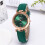 Women's Leather Casual Quartz Watch Green 1