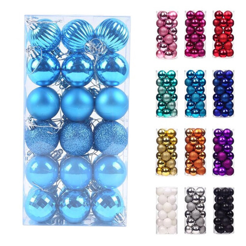 Staron Sky Blue Christmas Ornaments 36 pcs 40mm
