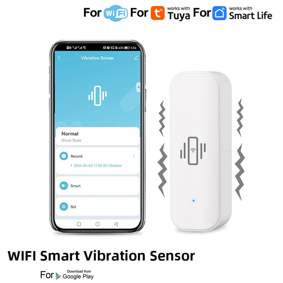Wifi Vibration Sensor For Tuya Smart Home 940684018895