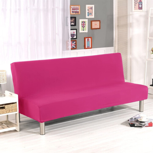 Stretch Elastic Sofa Slipcover Polyester Spandex Rose Red
