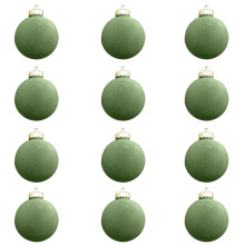 Staron green velvet Christmas ornaments 12 pcs