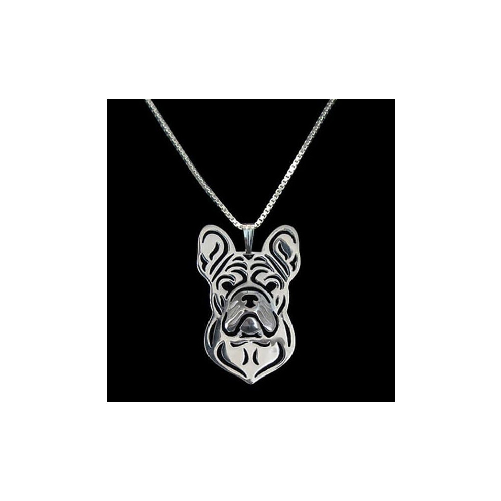Bulldog Necklace Silver Dog Breed Pendant