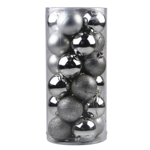 Staron Christmas Ornaments Silver 24 pcs 40mm