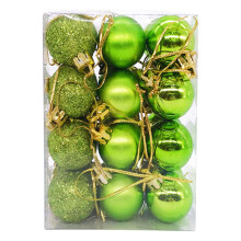 Green Christmas Ornaments Balls 30mm 24pcs