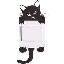 Set van 5 kattenmuurstickers voor lichtschakelaars