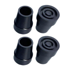 Rubber Walker Tip Cap Black 3/4 Inch 4 Pack