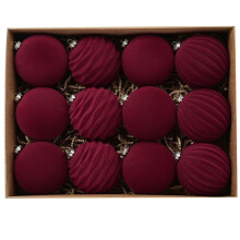 Staron red velvet Christmas ornaments 12 pcs 60mm
