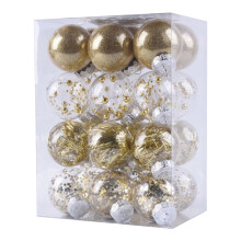 Staron gold Christmas ornaments 60mm shatterproof set 24 pcs