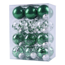 Staron green Christmas ornaments 60mm shatterproof 24 pcs