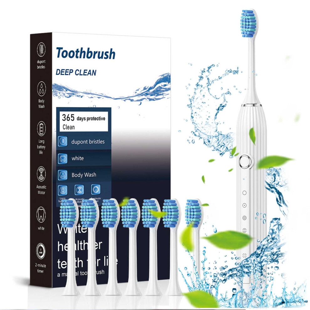 Electric Toothbrush for Adults with 8 Brush Heads and 5
