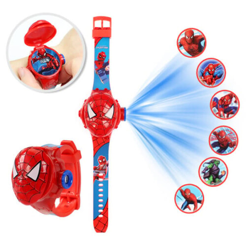 Spiderman children's watch with projector and flip function