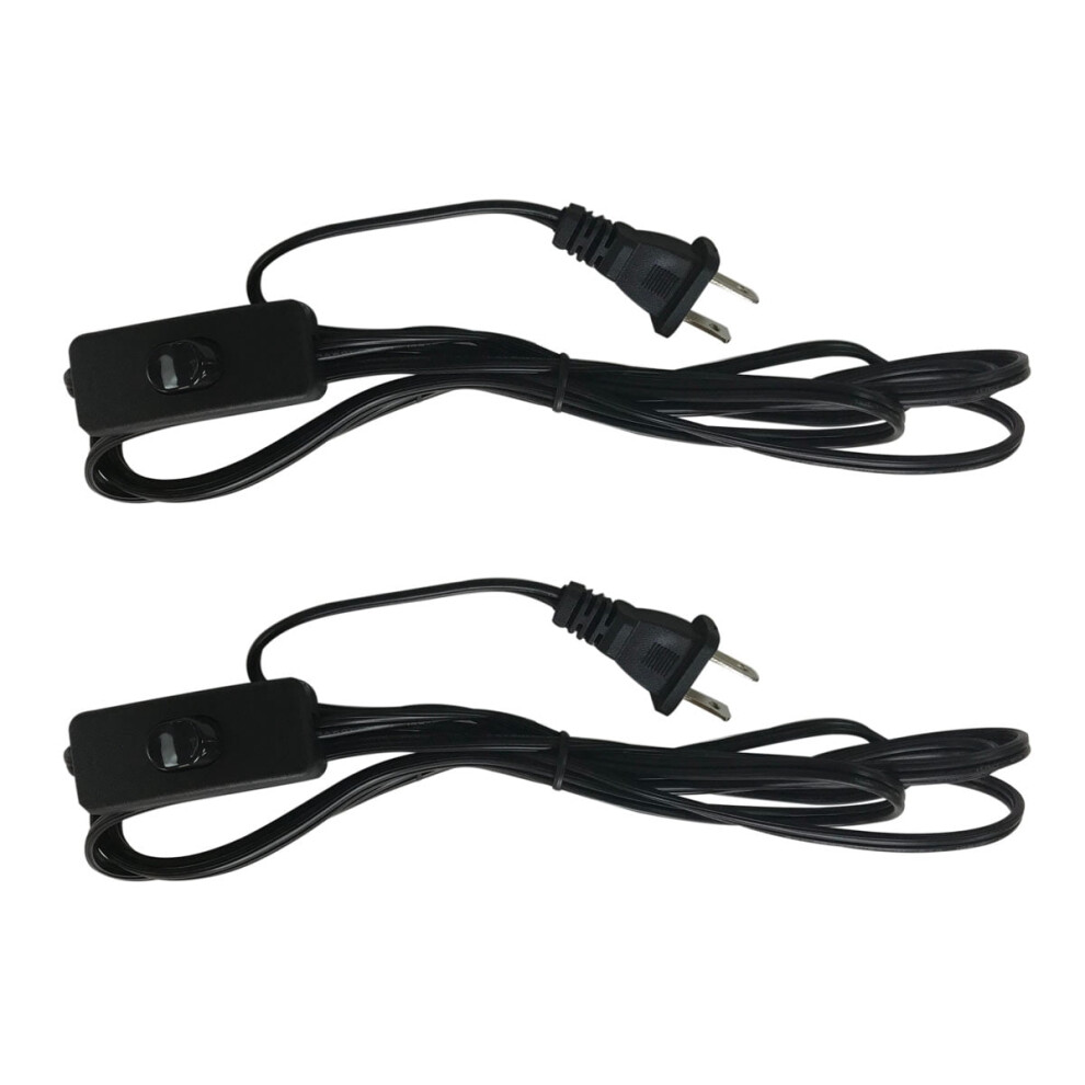 Lamp Cord With On/Off Switch Spt-1 Ul Listed 8 Ft Set Black 940684029631