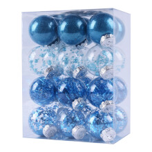 Staron sky blue Christmas ornaments 60mm 24 pcs