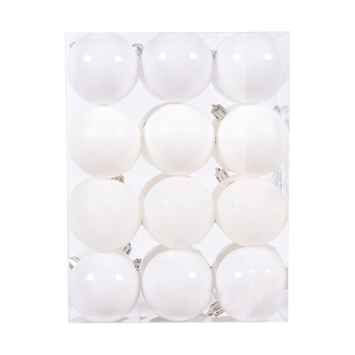 Staron white mini Christmas ornaments 30mm 24 pcs