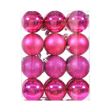 Staron Hot Pink Christmas Ornaments 24 pcs 40mm