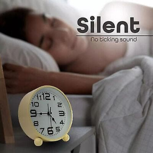 Metal Silent Alarm Clock with Large Numbers 1 Pack 1