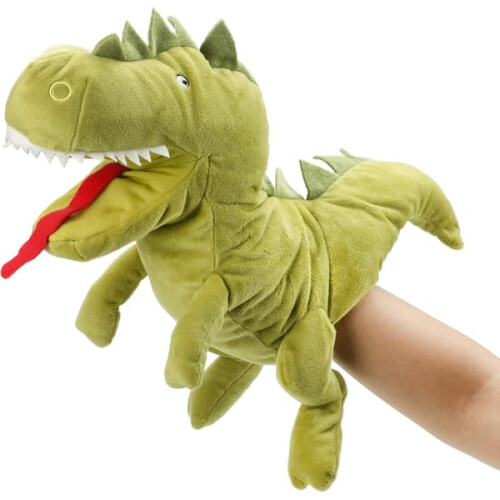 Plush T-Rex Hand Puppet with Moving Mouth