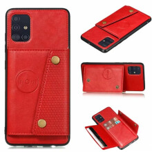 Card Slot Case for Samsung Galaxy A51 Red