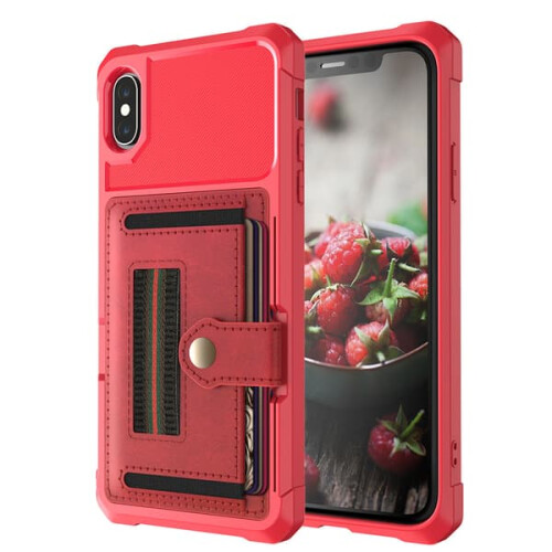 iPhone X/XS red case with card slot