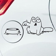 Cat and bowl car sticker multicolor