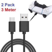 3M PS5 Controller Charging Cable Black 2-Pack