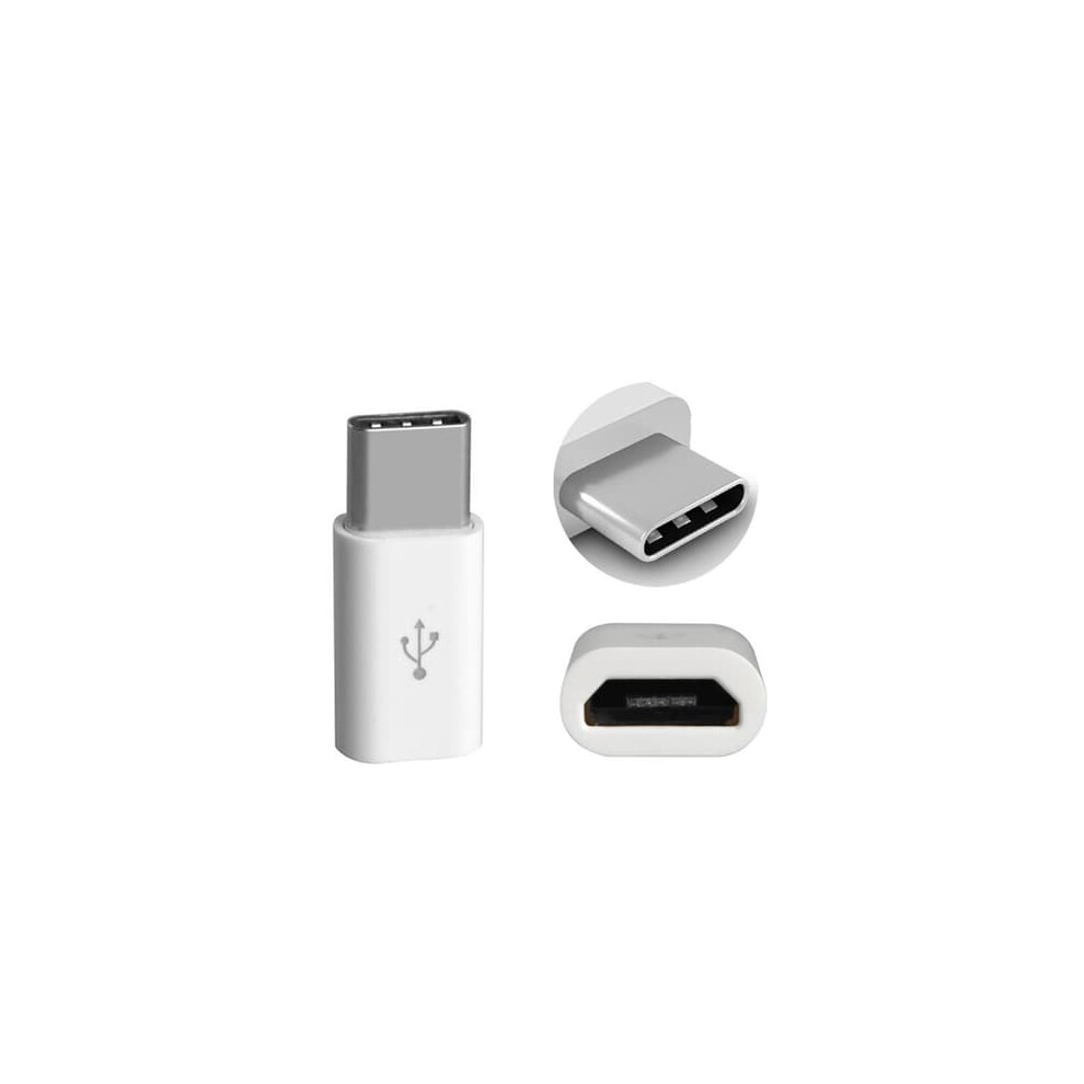 Micro-Usb To Usb-C Adapter 3-Pack White 962125251333
