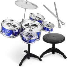 Kids jazz drum set with stool, percussion toy