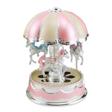 Regalo per bambini, carillon con luci LED a carosello, regalo di compleanno, giocattolo musicale [GL] Rosa