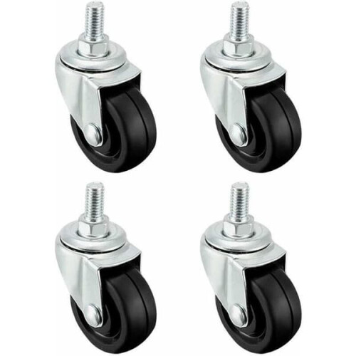 Rubber Wheels 40 mm with M8 Thread 4-Pack