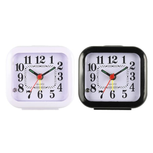 Alarm Clock Silent Operation Luminous Hands White