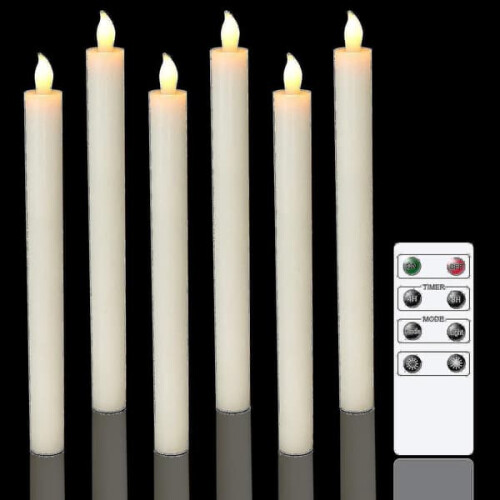 DWW LED lights warm white flickering 6-pack with remote and