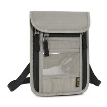 RFID Passport Wallet for Travel, Light Gray, Holds Cards